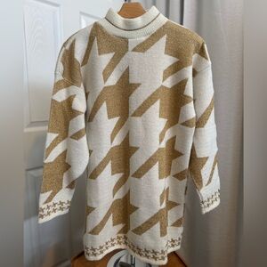 80s Authentic Vintage Dana Scott Metallic Gold Tunic Sweater